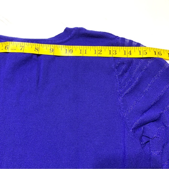 Peck & Peck Royal Blue Asymmetrical Knit Tunic Sweater Size Small - Picture 8 of 9
